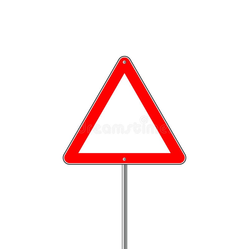 Red Sign - Danger Triangle Road sign stock illustration