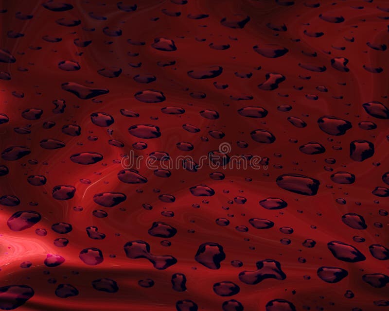 Red silk background with water drops