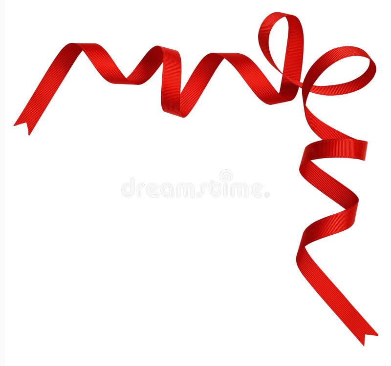 Red Silk Ribbon Frame With Bow In The Corner Isolated On White Background  Stock Photo, Picture and Royalty Free Image. Image 114595827.