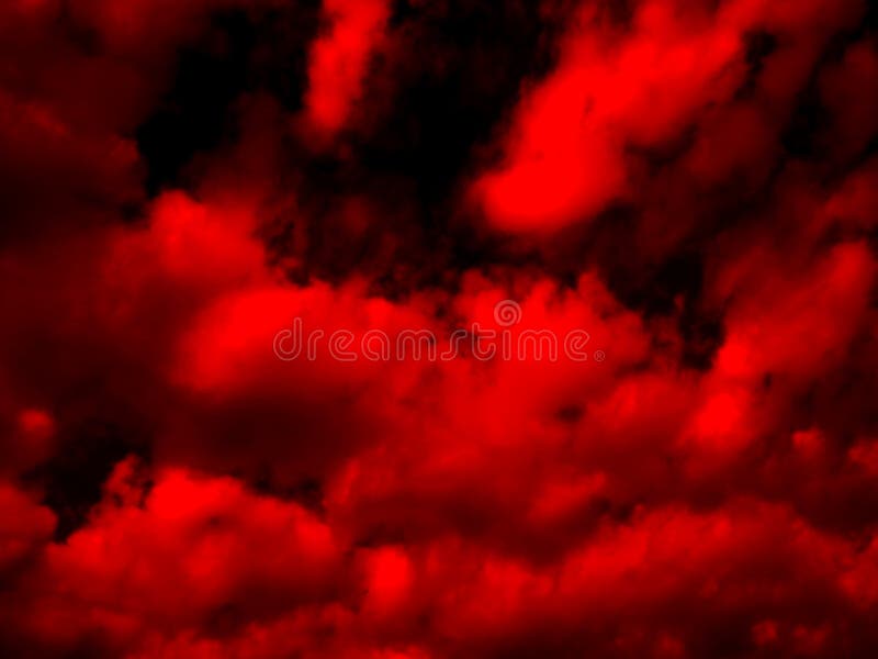Red Sky Background with Tiny Clouds. Panorama. Beautiful Clouds ...