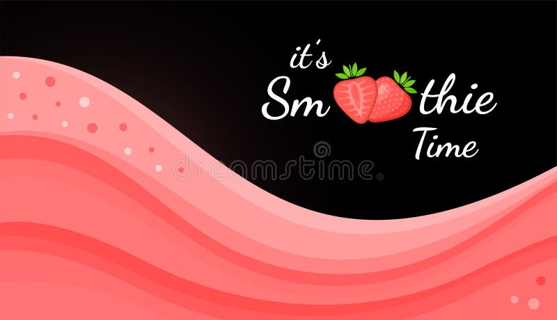 Red smoothie logo strawberry fruit shake cocktail