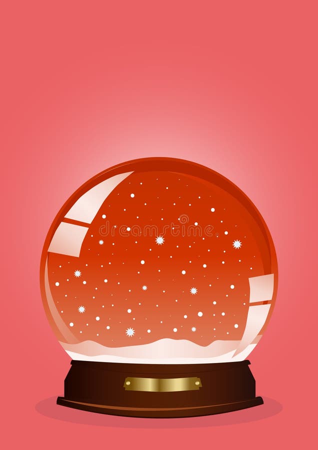 Red snow globe vector illustration Red snow globe vector illustration