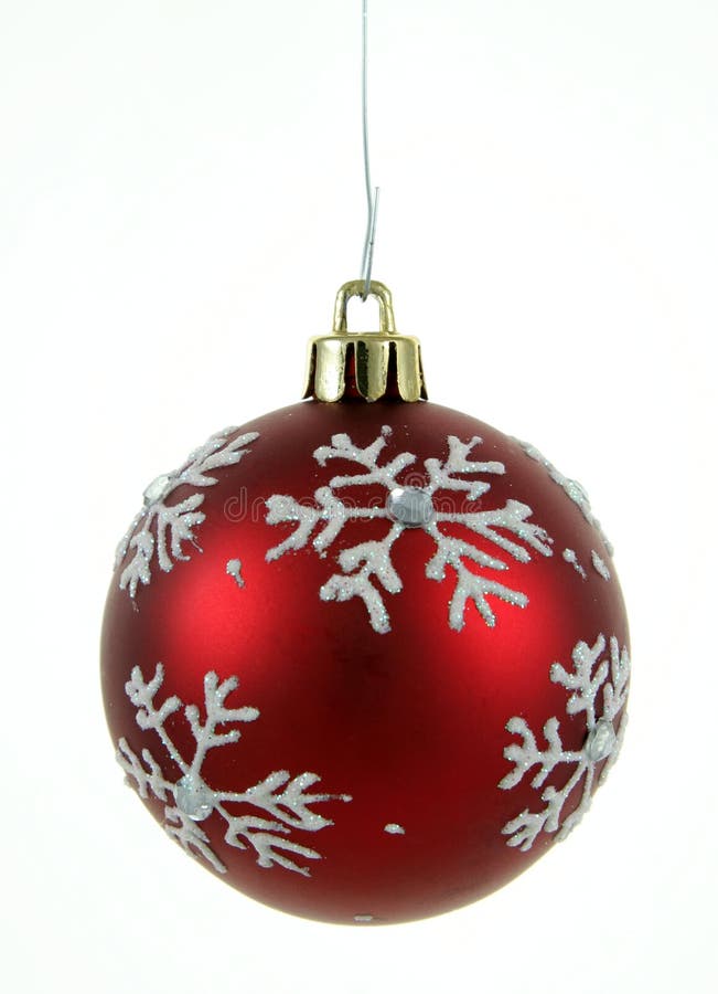 Red Snowflake Bauble stock photo. Image of holidays, glitter - 6929628