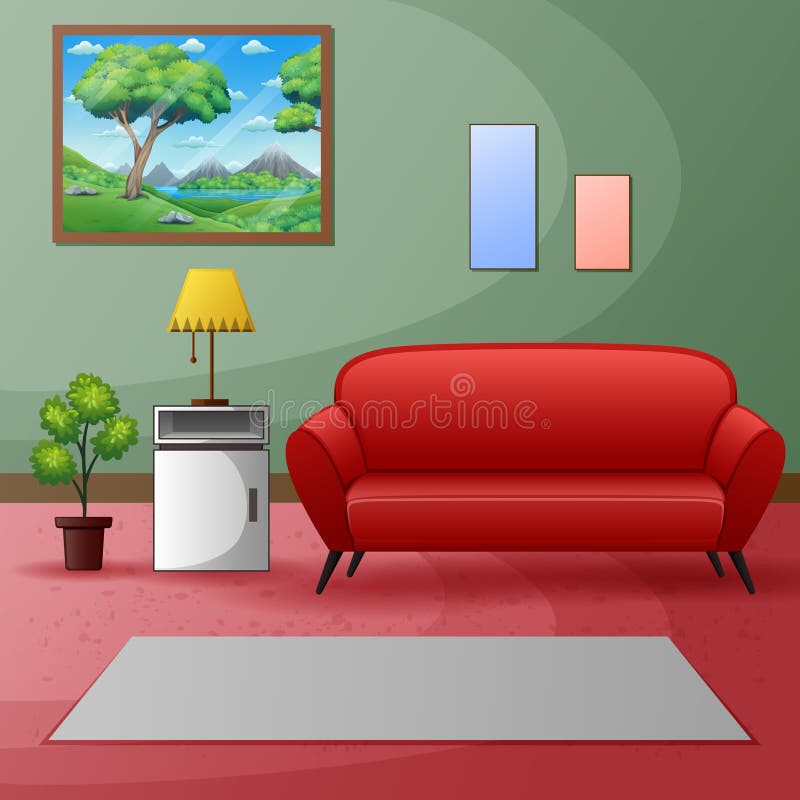 Painting of a Room. Interior 3d Illustration Stock Illustration