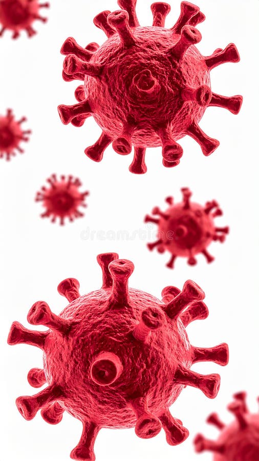 3d Coronavirus virus cell isolated. Red Coronavirus Covid 19 virus-cell isolated on white background royalty free illustration