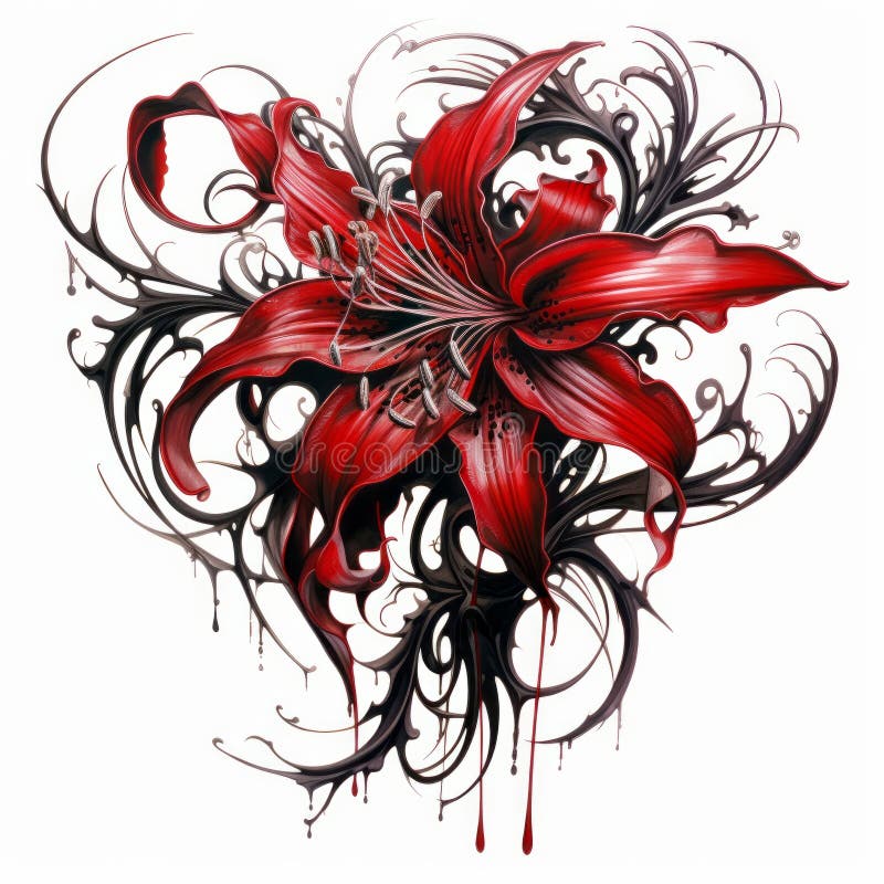 Spider Lily SemiPermanent Tattoo Lasts 12 weeks Painless and easy to  apply Organic ink Browse more or create your own  Inkbox   SemiPermanent Tattoos