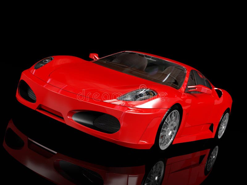 Red sport car stock image. Image of auto, power, motor 65771267
