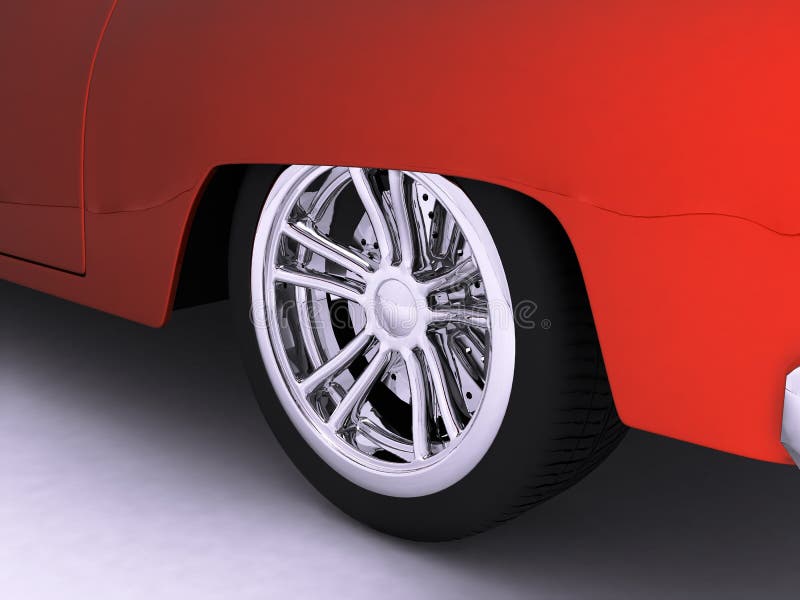 Red Sport Car Wheel