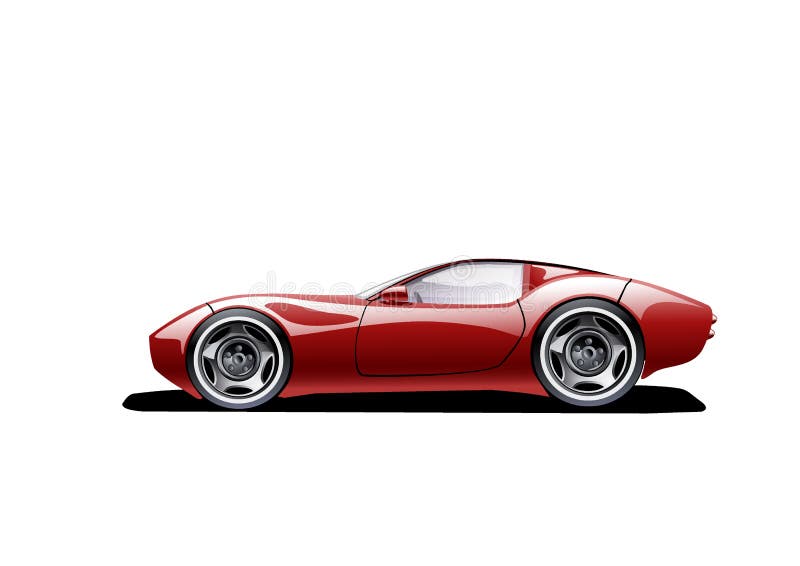Red sports car stock illustration. Illustration of vision 12823054