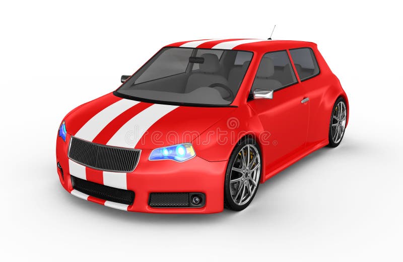 Red sports car - 3D render