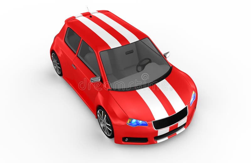 Red sports car - 3D render