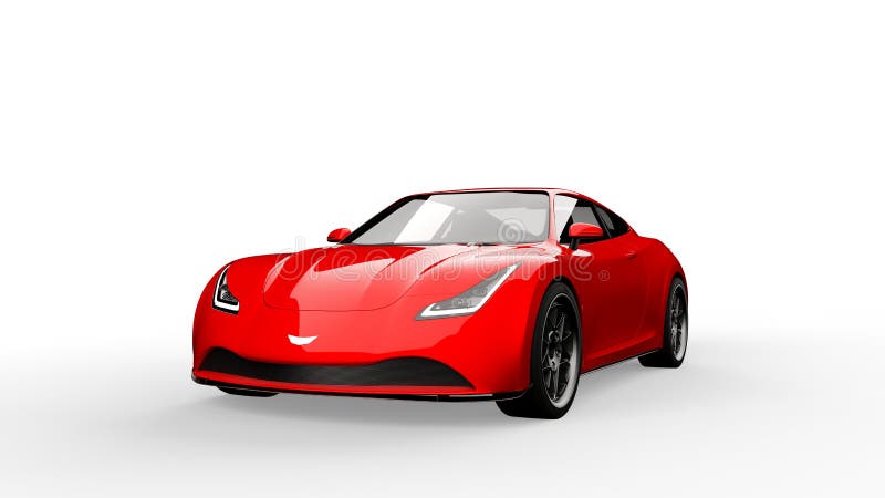 Red sports car isolated on white
