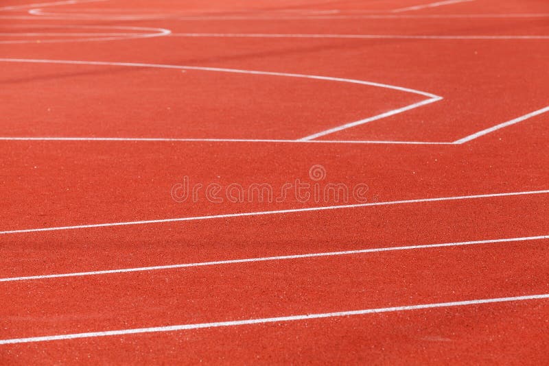 Red Sports Ground with White Marking Stock Photo Image of paint