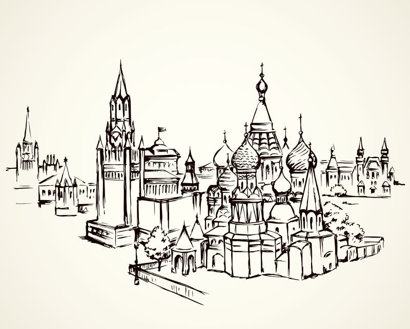 mund skridtlængde stivhed Red Square, Moscow. Vector Drawing Stock Vector - Illustration of ancient,  capital: 108408065