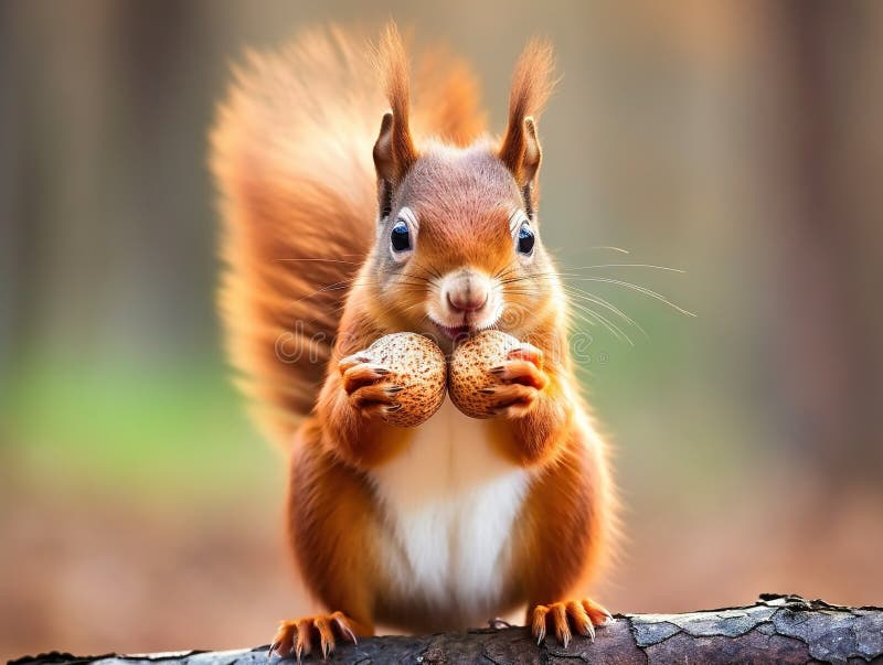 Illustration Wildlife Concept of Red Squirrel stock illustration.