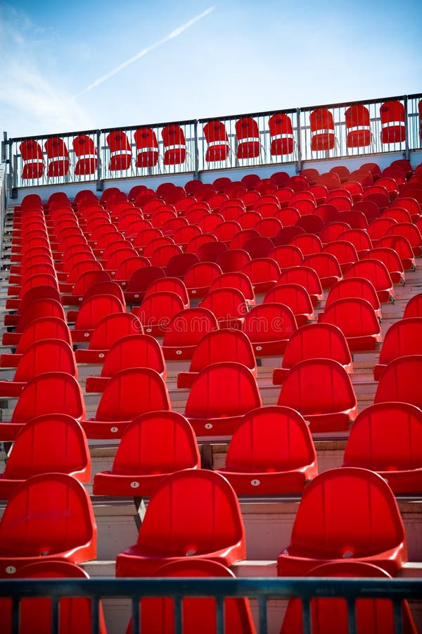 Red stadium seats