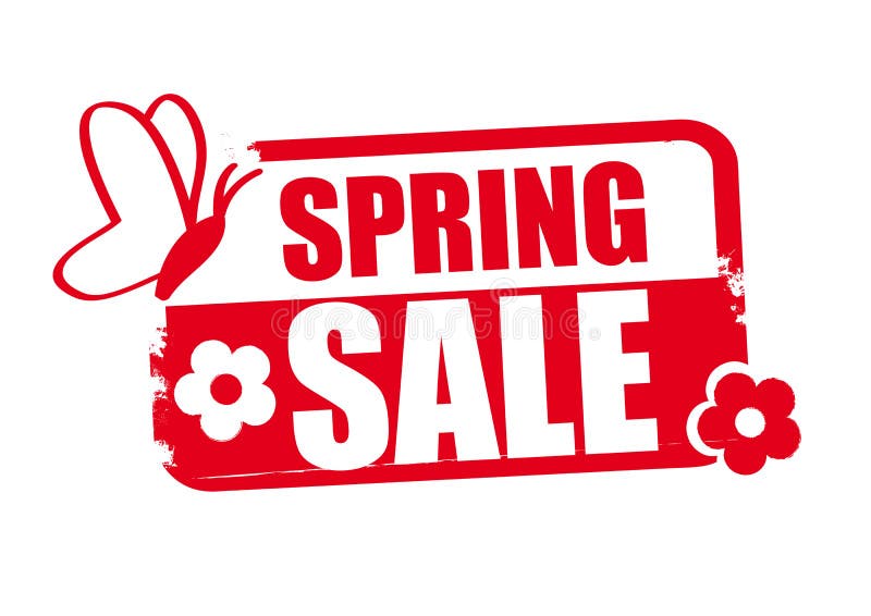 Red stamp vector illustration spring sale