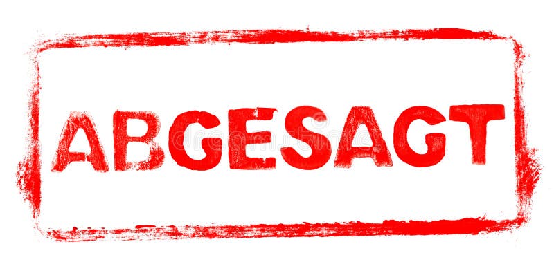 Red stencil frame: Cancelled banner in german language royalty free illustration