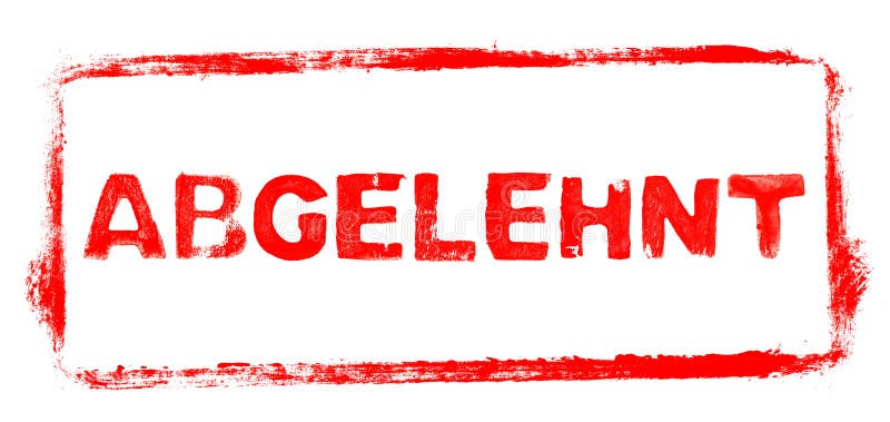 Red stencil frame: Declined banner in german language vector illustration