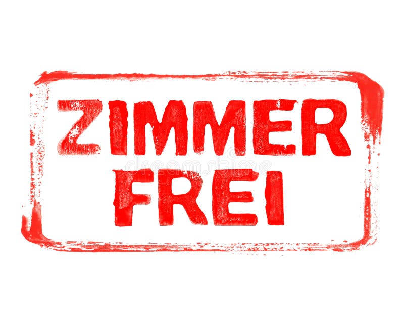 Red stencil frame with grunge text in german language: Room Available royalty free illustration