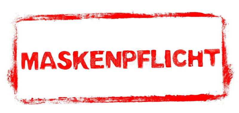 Red stencil frame: Mask Requirement banner in german language royalty free illustration