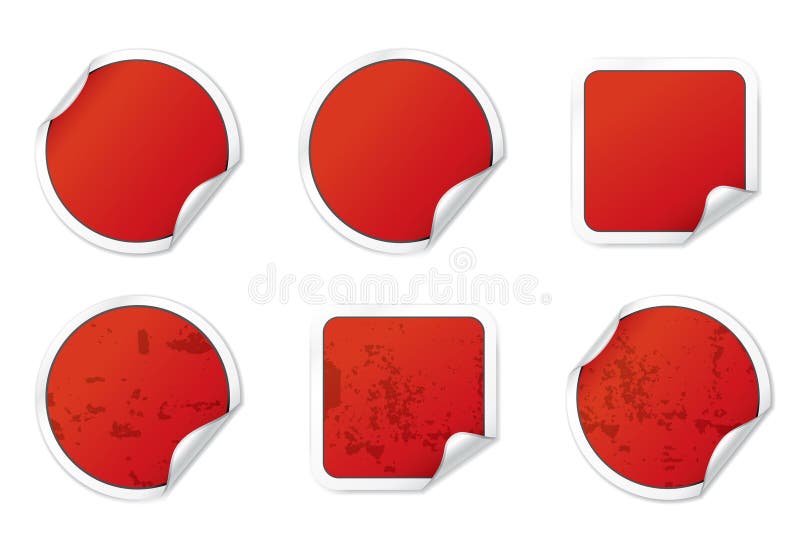 Red Stickers stock vector. Illustration of design, black - 9602141