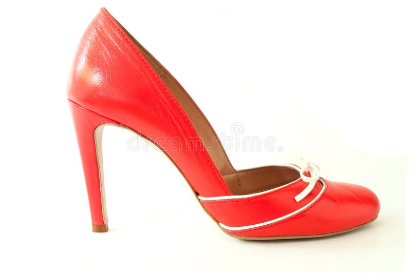 Red Stilettos Shoes on White Background Stock Image - Image of work ...