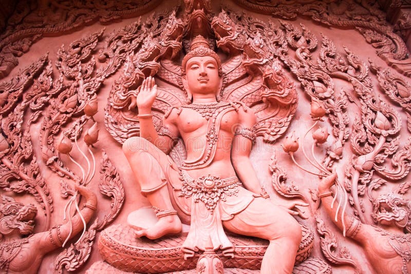 Red stone Wat Sila Ngu temple, Koh Samui, Thailand