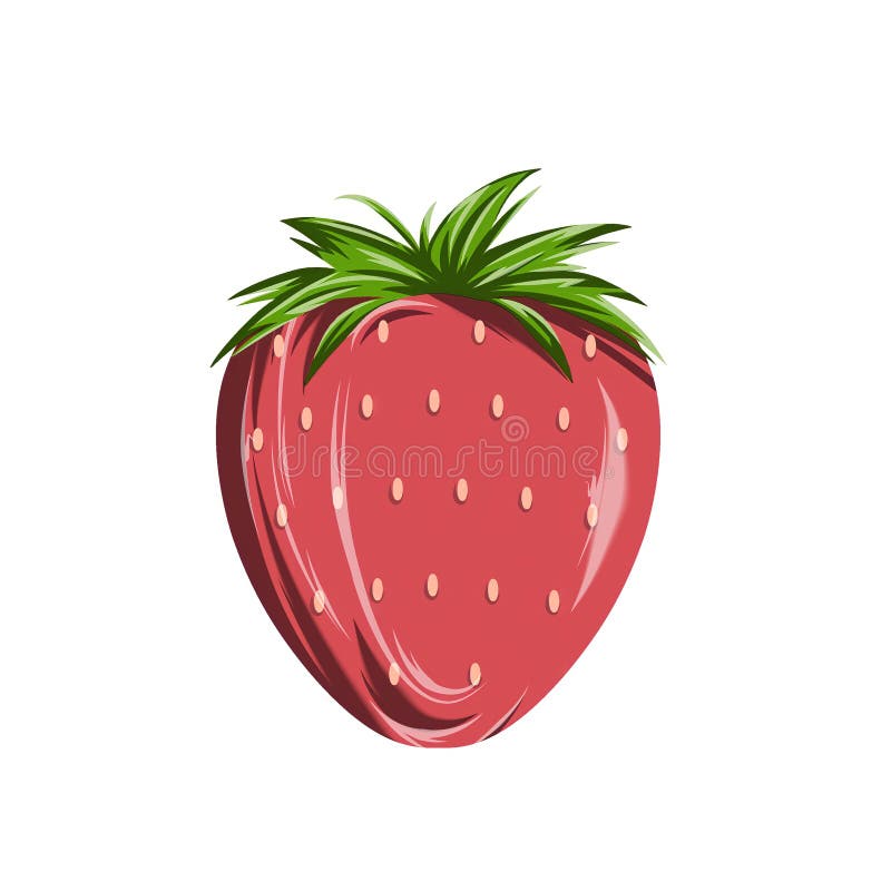 Pink strawberry of fruits stock illustration. Illustration of light