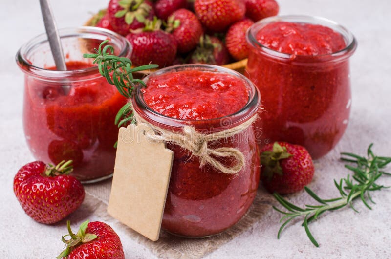 Red strawberry jam stock photo. Image of lifestyle, fruit 121385718