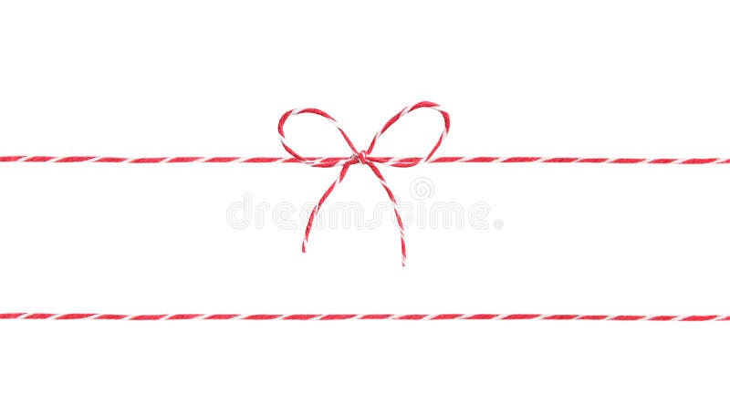 Red-white twine rope with a bow. Set decorative celebration Christmas lace  for gifts, cards, letters. Vector isolated. 4377762 Vector Art at Vecteezy