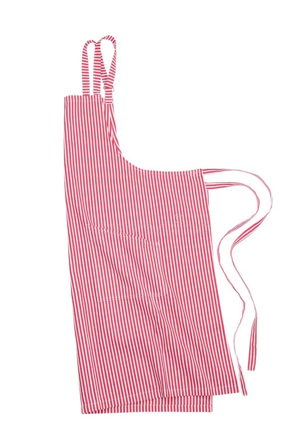 Red Striped Kitchen Apron Isolated on White Stock Photo Image of accessory, protection 256676398