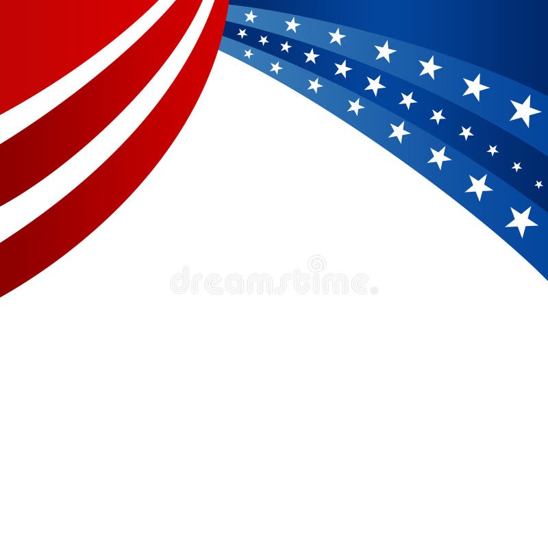 Red stripes and white stars on blue background as a header