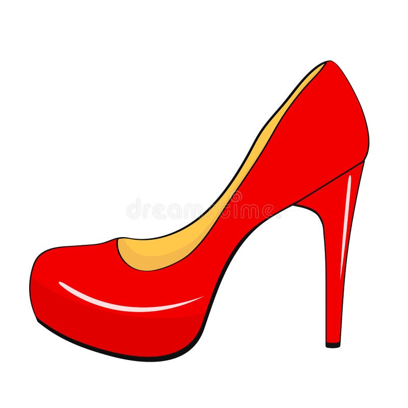 Cartoon Stiletto Heel Shoe stock vector. Illustration of stiletto ...