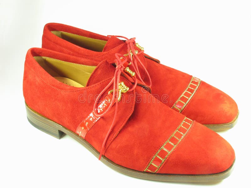 Red suede shoes