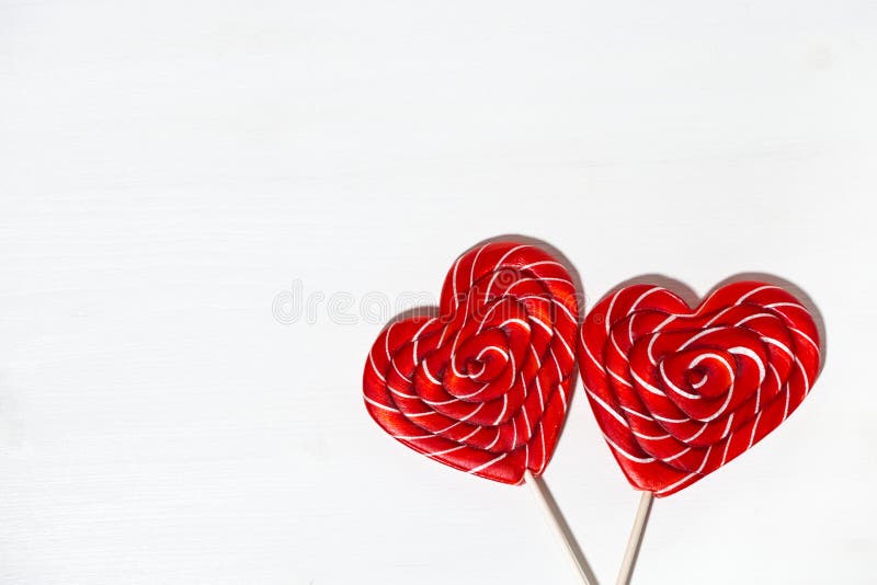 Red Sugar Candy on a Stick in the Shape of a Heart Stock Image Image