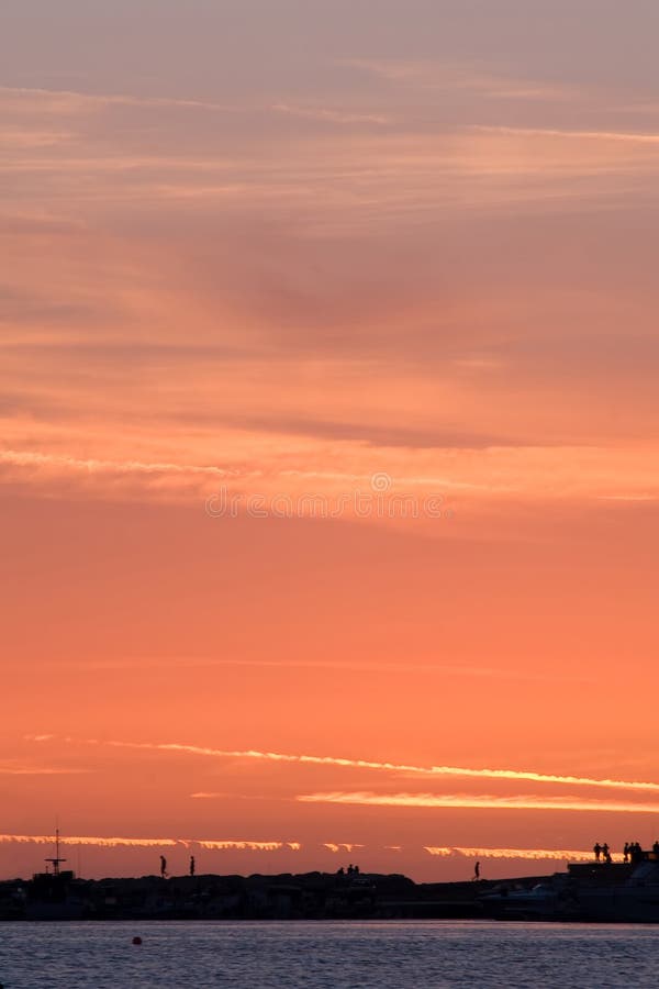 Red sunset at the seaside