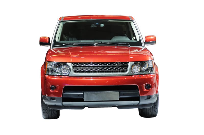 Red large SUV side view stock image. Image of automobile 32255987
