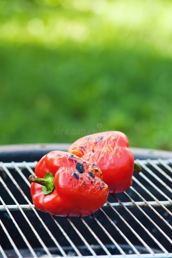 Red Sweet Pepper on a Grill Stock Photo Image of baked, bell 21494134