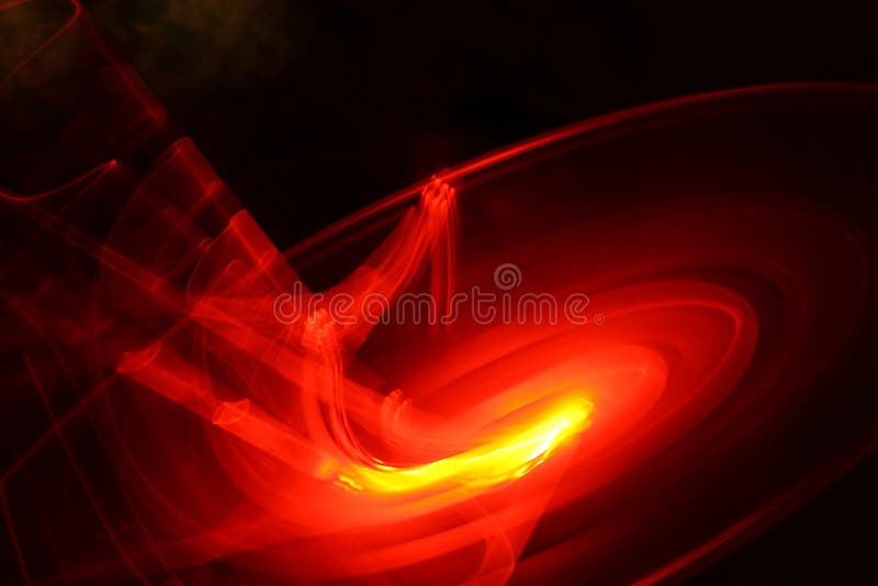 Red Swirl of light manually created by a 7 year-old swinging a toy light-saber. Plasma blast stock images, royalty-free photos and pictures