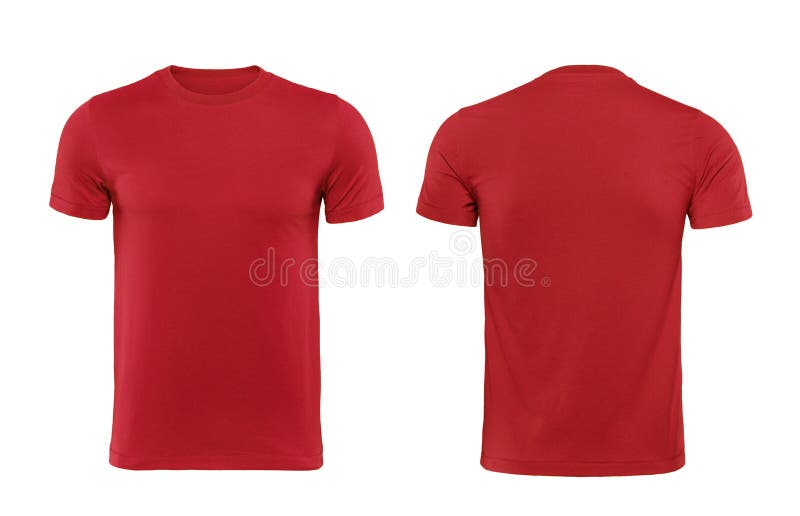 Red T-shirts Front and Back Used As Design Template. Stock Photo ...