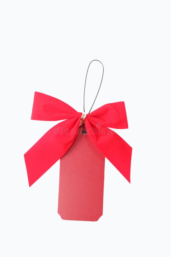 Red tag and bow