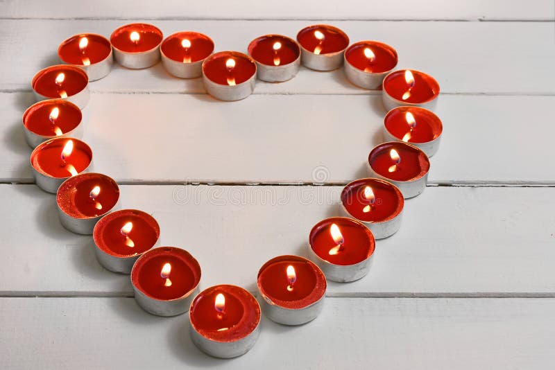 Red Tea Light Candles stock image. Image of love, heart 106817617