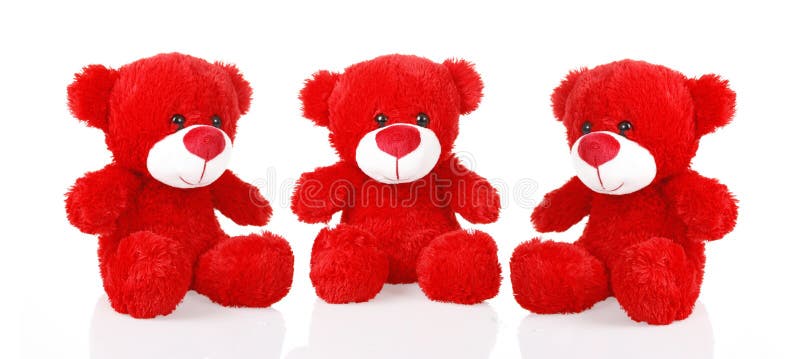 Red teddy bears stock photo. Image of conceptual, path - 23224276