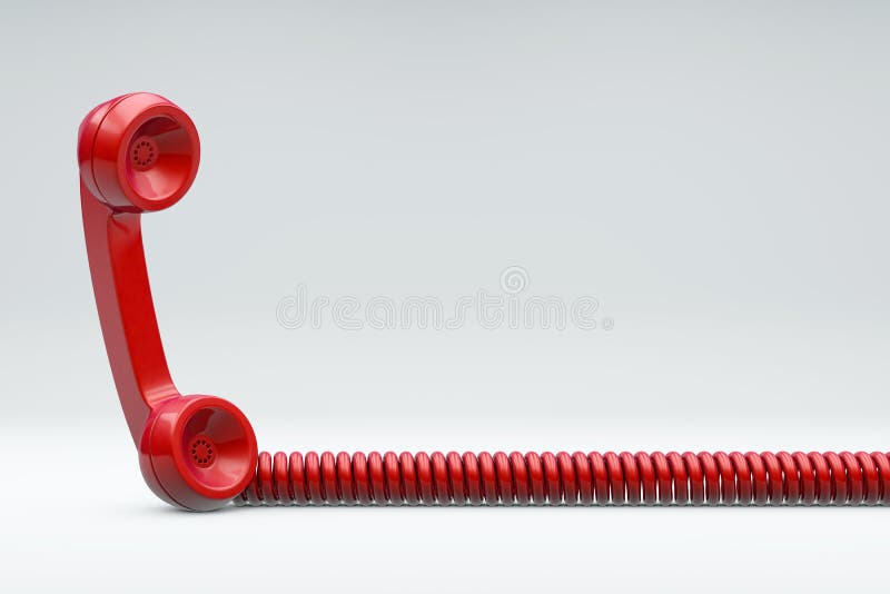 Red Telephone with cord royalty free illustration