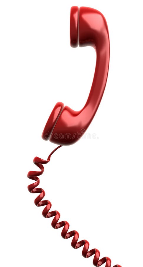 Red telephone receiver Isolated on white. vector illustration