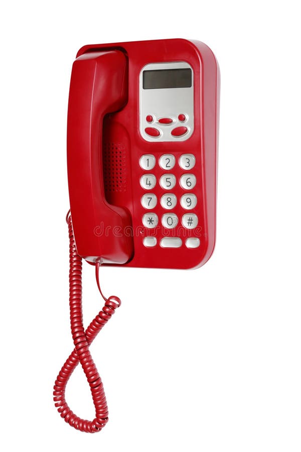 Red Telephone On White