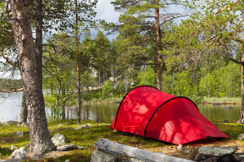 Red tent stock photo. Image of relaxing, landscape, tranquility 42291282