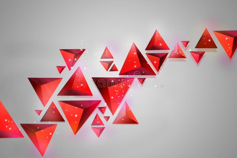 Red tetrahedrons stock illustration. Illustration of decorated - 46276026