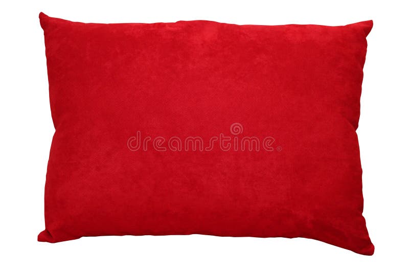 Red Textile Pillow Isolated Stock Image Image of path, decor 178936293
